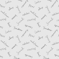 FRUIT AND VEGETABLE TYPOGRAPHY HAND DRAWN TEXT SEAMLESS PATTERN CAN BE USE IN TOYS CLOTHS AND TEXTILE FOR KIDS VECTOR SKETCH