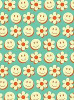 Retro 70s groovy background vector