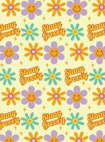 Retro 70s groovy background vector