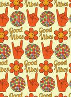 Retro 70s groovy background vector