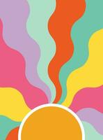 Retro 70s groovy background vector