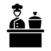 Cocinando espectáculo vector glifo icono para personal y comercial usar.