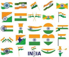 festive illustration of independence day in India celebration on August 15. vector design elements of the national day. holiday graphic icons. National day