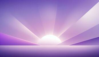 Generative AI, Beautiful gradient scene landscape with light purple, digital lavender color, horizontal wallpaper. Abstract background with clouds and horizon photo