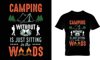 Trendy Camping T Shirt Design For The Beer Lovers vector