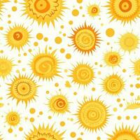 Sun seamless pattern. Generate Ai photo