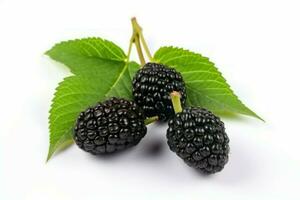 Organic mulberry fruits. Generate Ai photo