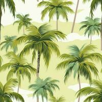 Palm trees seamless pattern. Generate Ai photo