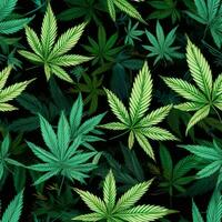 Medical marijuana art seamless pattern. Generate Ai photo