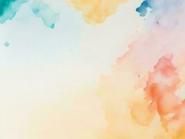 colorful watercolor paint splatters on a white background ai generated photo