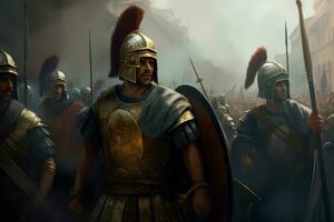 antiguo Roma ejército. generar ai foto