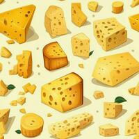 Cheese meal seamless pattern. Generate Ai photo