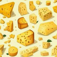 Cheese meal seamless pattern. Generate Ai photo