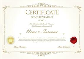 Certificate or diploma template with decorative design calligraphy elements vector