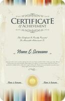Retro vintage certificate or diploma vector design