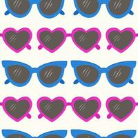 Vector seamless pattern with sunglasses.Fashionable background in a minimalist style. Marine and summer illustration.