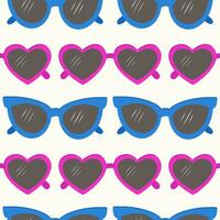 Vector seamless pattern with sunglasses.Fashionable background in a minimalist style. Marine and summer illustration.