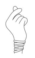 Mini Finger Heart Sign with Bracelets in lgbt in black and white vector