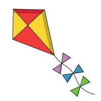 Cartoon summer object kite with bows n color vector