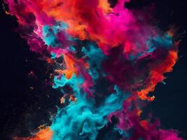 colorful powder being thrown into the air ai generated photo