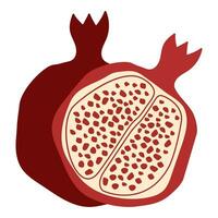 Vector pomegranate in autumn. Icon and illustration. EPS10.