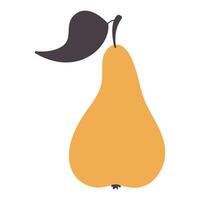 Big yellow pear on white background. Created using gradient meshes. Autumn icon and illustration. vector