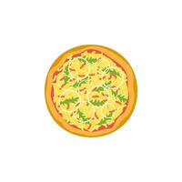 vector illustration of pizza on isolate background. Traditional italian fast food. Top view meal. European snack.