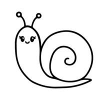 linda sonriente caracol aislado en blanco antecedentes vector