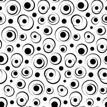Seamless abstract pattern. Black circles isolated on white background vector