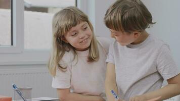 Brother and the sister prepare present for their mother video