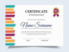 Modern certificate design template. Suitable for employee appreciation to the company vector