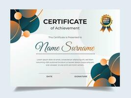 elegante degradado certificado diseño modelo. adecuado para empleado apreciación a el empresa vector