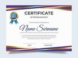 Purple gradient employee of the month certificate. Suitable for employee appreciation to the company vector