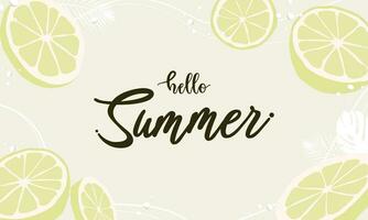 Fresh beautiful Lemon summer banner design background pattern. horizontal poster, greeting card, header for website. vector