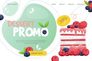 cake and dessert landing page and banner template illustration vector