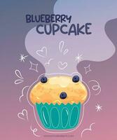 Fresh and sweet Berry cupcake instagram posttemplate vector