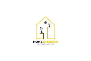 hogar interior logo diseño ilustración vector