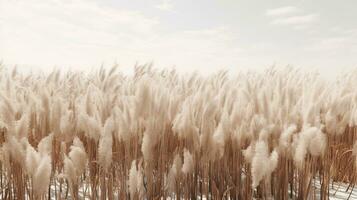 generativo ai, pampa césped rama con cielo. resumen natural boho antecedentes de suave plantas, cortaderia selloana foto