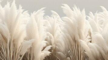 Generative AI, Pampa grass branch with sky. Abstract natural boho background of soft plants, Cortaderia selloana photo