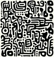 black and white geometric pattern, in the style of organic shapes and curved lines, minimalist strokes, keith haring, soft lines, abstract minimalism appreciator, thick impasto texture, bold colors vector