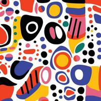 pattern design made with colorful shapes pattern, in the style of roy lichtenstein, white background, abstraction-creation, goa insprired motifs, tarsila do amaral, wallpaper, richard pousette-dart vector