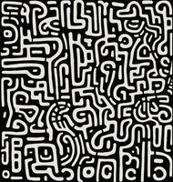 black and white geometric pattern, in the style of organic shapes and curved lines, minimalist strokes, keith haring, soft lines, abstract minimalism appreciator, thick impasto texture, bold colors vector