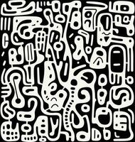 black and white geometric pattern, in the style of organic shapes and curved lines, minimalist strokes, keith haring, soft lines, abstract minimalism appreciator, thick impasto texture, bold colors vector