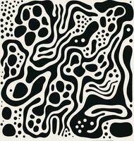 black and white geometric pattern, in the style of organic shapes and curved lines, minimalist strokes, keith haring, soft lines, abstract minimalism appreciator, thick impasto texture, bold colors vector