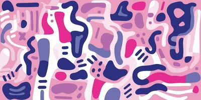 pink and white abstract pattern with a few shapes, in the style of absurd doodle, light violet, minimalist cartooning, loose gestures, organic minimalism, colorful graffiti-style, elongated forms vector