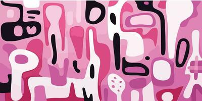 color antecedentes de fondo de pantalla con rosado y blanco contornos, en el estilo de peculiar formas, conformado lienzo, minimalista línea dibujos, negrita color manchas, ligero púrpura, vaquero Dubuffet, dibujado a mano elementos vector