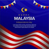 Malaysia independence day post template celebration vector