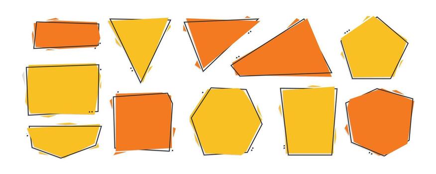 texto caja en geométrico plano estilo diseño. mensaje citar modelo. diálogo burbuja. texto fondo vector