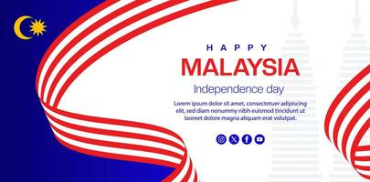 Malaysia independence day web template celebration vector