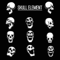 Skull head element vector illustration
